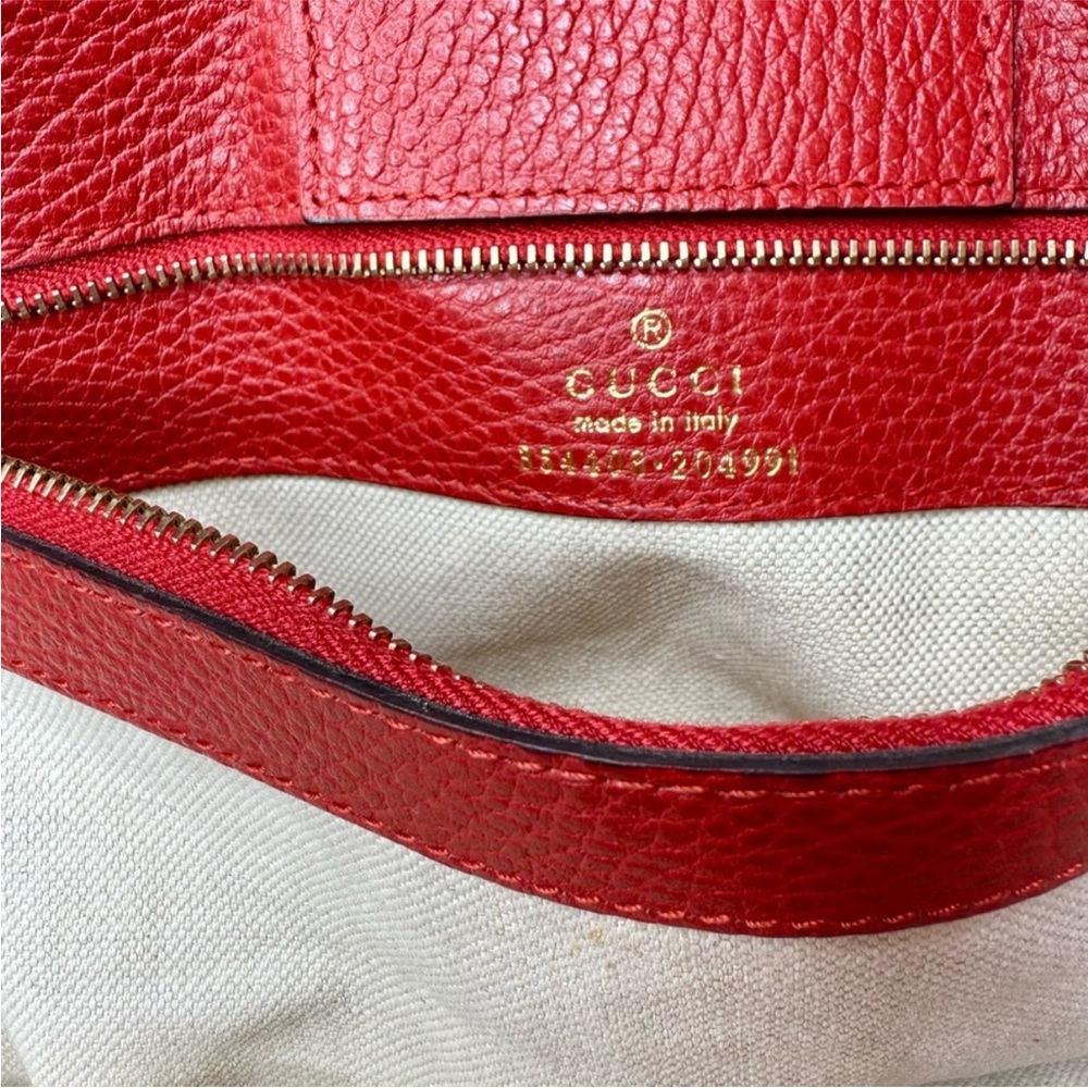 Authentic Gucci Swing tote bag red leather medium size - Picture 13 of 16
